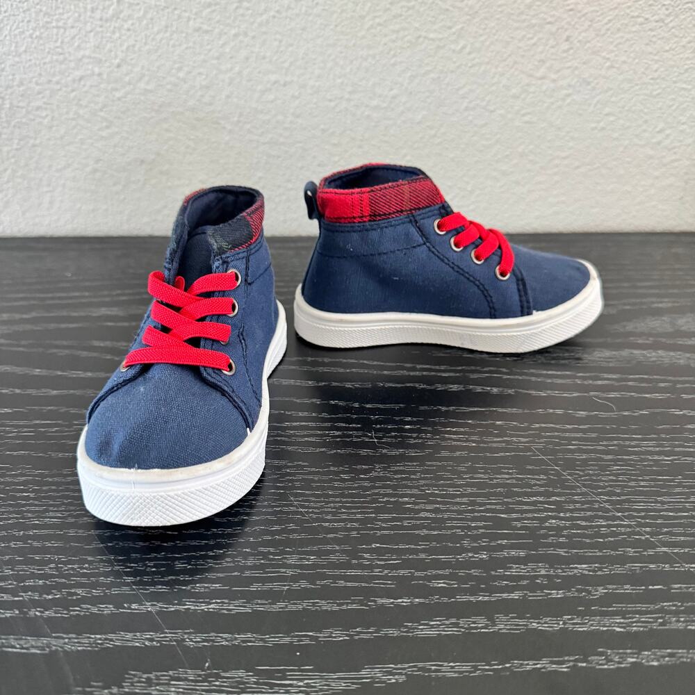 Oomphies High Top Shoe Sneakers Sz 7 Red Blue Toddler Dress Shoes Kids Sneaker
